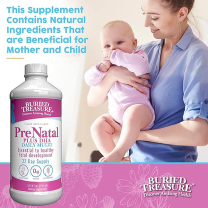 Buried Treasure Prenatal Plus DHA Complete, 16 oz, Natural DHA Omega3 Iron