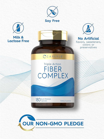 Carlyle Fiber Complex | 180 Capsules | Non-GMO Supplement | Triple Action Fiber