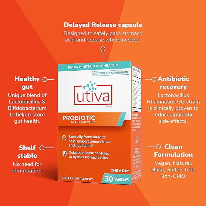 10% Bundle Utiva 36PAC Power Bundle | 30 Days | Bundle with 36mg Soluble Cranberry PACs (DMAC/A2) and 30B CFU Probiotic Power (Lactobacillus and Bifidobacterium Strains) | Locally Made.