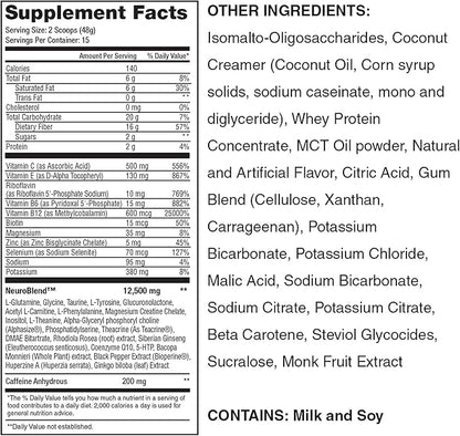 Lean1 Neuro, Mental Energy Powder Drink, orange flavor, 15 serving tub by Nutrition53