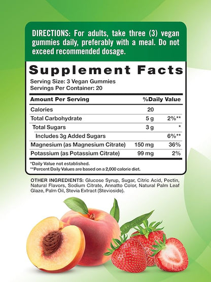 Nature's Truth Potassium Magnesium Citrate Gummies | 60 Count | Vegan, Non-GMO & Gluten Free Supplement
