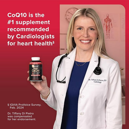 Qunol CoQ10 200mg Soft Chews, Extra Strength & Ultra High Absorption Coenzyme Q10 Supplement, #1 Cardiologist Recommended Supplement for Heart Health, 90 Count
