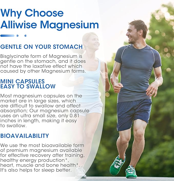 Magnesium Bisglycinate 100% Chelate, Maximum Absorbable Magnesium Glycinate Supplement for Restful Sleep, Energy Muscle Bone & Joint Support Non-GMO, Gluten-Free - 180 Capsules