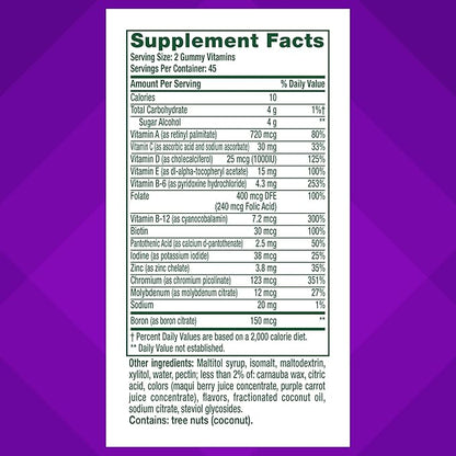 Vitafusion Sugar Free Men’s Multi Daily Gummy Multivitamins, Supports Energy Metabolism, Muscle and Immune Health (1), Mixed Berry Flavors, 90 Count