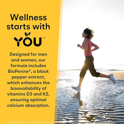 Vitamin D3 K2 - Max Absorption, 5000 IU Vitamin D3 + K2 MK7 100 mcg with BioPerine Black Pepper Extract - Immune, Bone & Heart Health Supplement - Non-GMO - 90 Capsules