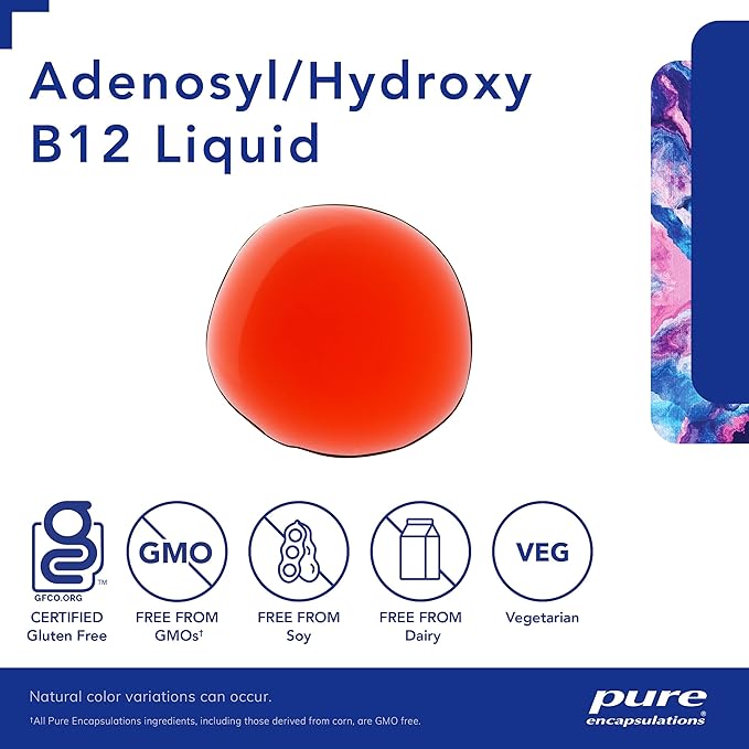 Pure Encapsulations Adenosyl/Hydroxy B12 Liquid 30 mL - Supports Energy Metabolism & Neurological Health* - for Brain Support* - Gluten Free - Vegan - 1 Fl Oz