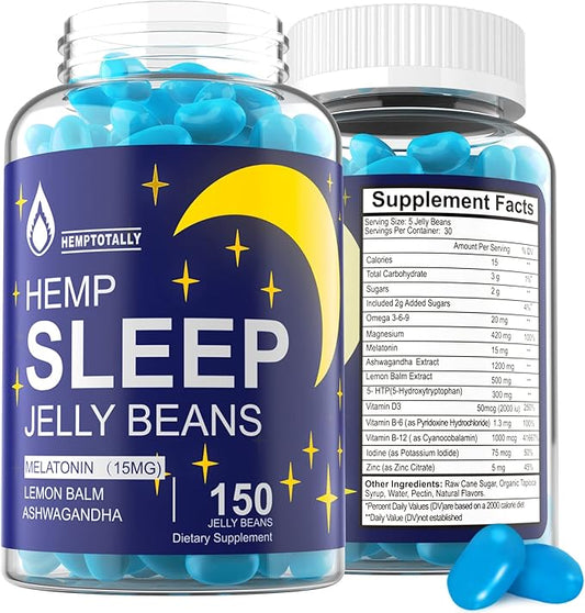 Melatonin 3mg 15mg for The Whole Family with Ashwagandha, 5-HTP, Lemon Balm, Magnesium, B12, B6 Chewable & Low Sugar - for Healthy Rest Cycle, Deep Zzzs, Positive Mood & Brain Health, 150 Counts
