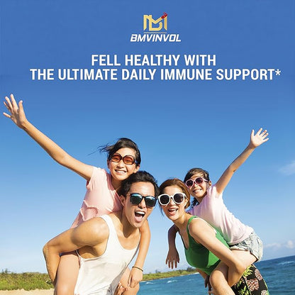 BMVINVOL Oregano Supplement | Black Seed, Garlic, Elderberry, Olive Leaf, Quercetin, Bromelain, Black Pepper - 8in1 Immune & Digestive Support 90 Capsules [3-Month Supply]