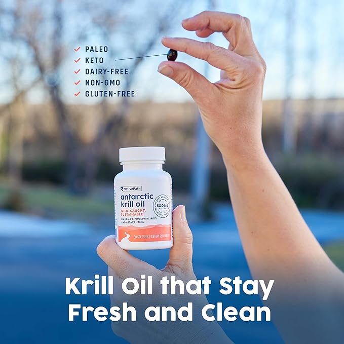 NativePath: Antarctic Krill Oil - Wild-Caught Krill Omega-3 Fatty Acids with EPA and DHA - 30-Day Supply - Supports Your Joint, Heart, Brain and Immunity - Pure Formula, No Fishy Taste