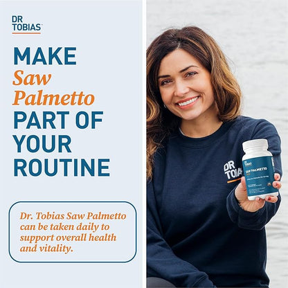 Dr. Tobias Saw Palmetto Supplement, Supports Urinary Health, Hormonal Balance, Prostate Health, & Hair Vitality, Saw Palmetto for Men & Women, 500mg Per Serving - 100 Capsules, 100 Servings