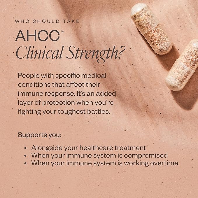 SHII AHCC Clinical Strength, 30-Days Supply, Vegan, Gluten-Free Immune Support Supplement with Extra AHCC Boost, Made from Functional Shiitake Mushrooms for Immune Balance Support and Overall Wellness