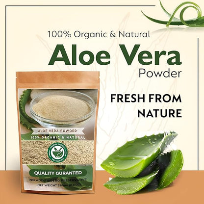 Aloe Vera Powder | Aloe barbadensis | Hair Care, Skin Care, and Natural Remedies (17.7 OZ | 500 gm)