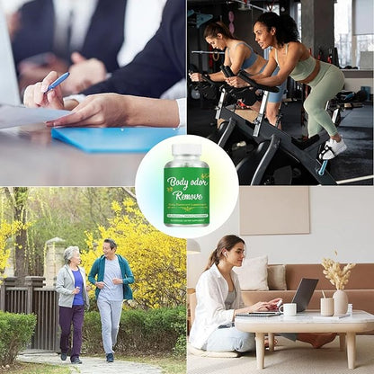 Body Deodorizing Supplement, Natural Chlorophyll 90 Capsules for Women & Men, Full Deodorant Supplement, Body Internal Deodorant Pills with Mint & Parsley