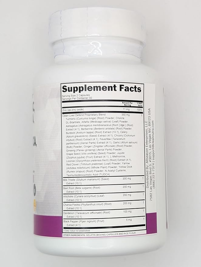 Clean Nutraceuticals Milk Thistle NAC Chanca Piedra Beet Root Artichoke Dandelion Root - Liver Cleanse Detox & Repair Supplement Plus TUDCA Choline & Ginger - 5Pack