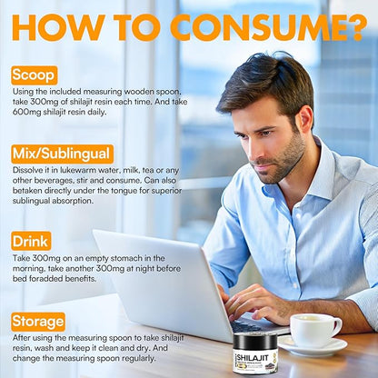 Shilajit Resin, Shilajit for Men & Women, Shilajit Pure Himalayan Organic - 600mg Potency Gold Grade, with 85+ Trace Minerals, Fulvic & Humic Acid, for Stamina, Immunity & Strength, 83 Servings (50g)