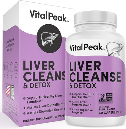 Liver Cleanse Detox & Repair - Liver Health Support Supplement - with Milk Thistle, Berberine, Beet Root Powder, Turmeric, Ginger, Dandelion Root, Artichoke, Grape Seed Extract & More - 60 Capsules