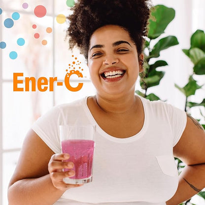 Ener-C Multivitamin Drink Mix - Vitamin Packets for Water, Electrolytes Powder Packets, Vitamin Drink Mix, Hydration Liquid Mix, Immune Booster for Adults, Healthy Energy - Raspberry, 60 Count