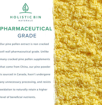 Holistic Bin Pine Pollen Powder | Wild Harvested, Golden Canadian Pine Pollen | Pollen Made from The Ponderosa Pine Tree, 20 g