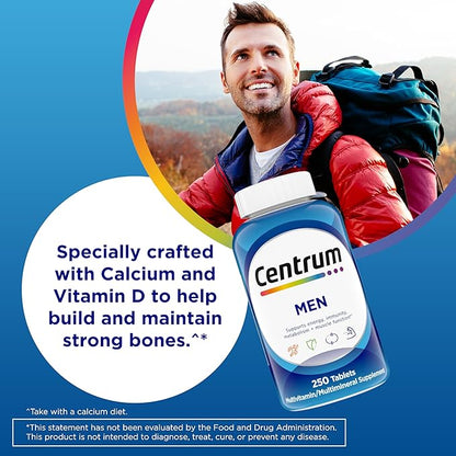 Centrum Multivitamin for Men, Multivitamin/Multimineral Supplement with Vitamin D3, B Vitamins and Antioxidants, Gluten Free, Non-GMO Ingredients - 200 Count