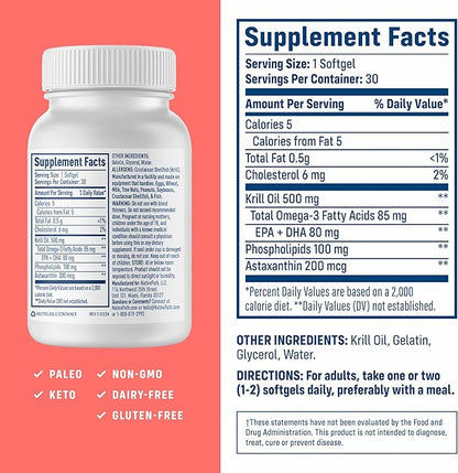 NativePath: Antarctic Krill Oil - Wild-Caught Krill Omega-3 Fatty Acids with EPA and DHA - 30-Day Supply - Supports Your Joint, Heart, Brain and Immunity - Pure Formula, No Fishy Taste