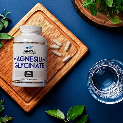 Magnesium Glycinate 400mg | Best High Absorption Magnesium Glycinate for Sleep | Vegan Capsules | 180 Count | Magnesium Glycinate Supplements