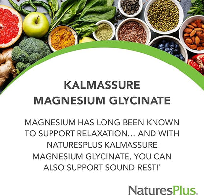 NaturesPlus KalmAssure Magnesium Glycinate - 90 Vegan Capsules - Supports Nerve & Muscle Relaxation - Formulated Without Magnesium Oxide - 30 Servings