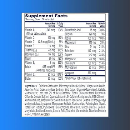 One A Day Men’s 50+ Healthy Advantage Multivitamin, Multivitamin for Men with Vitamins A, C, E, B6, B12, Calcium and Vitamin D, Tablet, 200 Count (Pack of 1)