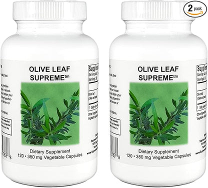 Supreme Nutrition Olive Leaf Supreme, 120 Pure Olive Leaf Vegetarian Capsules | 2 Pack