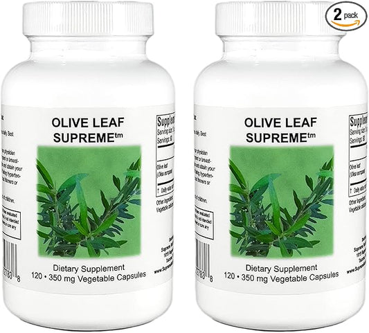 Supreme Nutrition Olive Leaf Supreme, 120 Pure Olive Leaf Vegetarian Capsules | 2 Pack