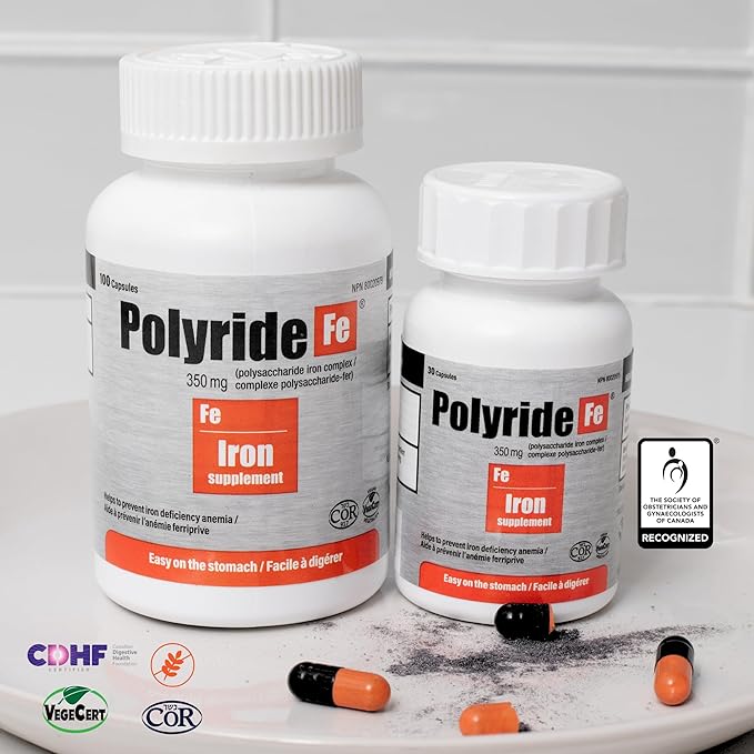 Polysaccharide Iron Complex, Deficiency Anemia, Easy on The Stomach with Energy Support and 150 mg Elemental Iron, | 350 mg - 100 Capsules