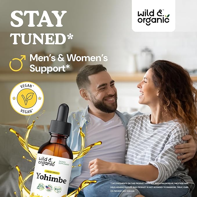 Wild & Organic Yohimbe Tincture 2 fl oz & Pine Pollen Tincture 2 fl oz