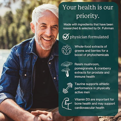 Dr. Fuhrman Daily Whole Food Multivitamin for Men - 120 Capsules, Vegan Formula for Optimal Health and Vitality, Specifically Designed for Men Over 50
