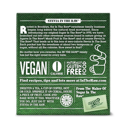 Stevia In The Raw, Plant Based Zero Calorie Sweetener, Sugar Substitute, Sugar-Free Sweetener for Coffee, Hot & Cold Drinks, Suitable For Diabetics, Vegan, Gluten-Free, 200 Count Packets (Pack of 2)