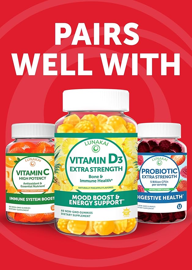 Lunakai USA Made Pure Shilajit Gummies 1200mg with Ashwagandha & Chaga - Himalayan Shilajit for Men & Women, Energy & Vitality Support, 60ct