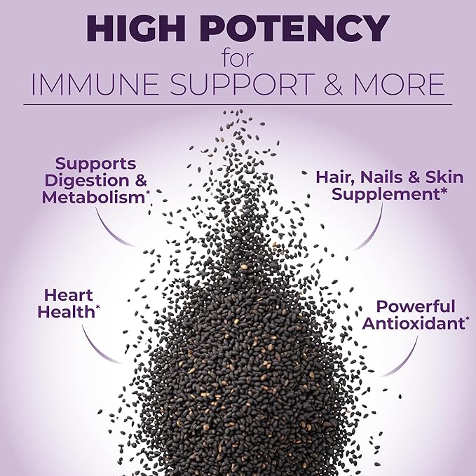 Black Seed Oil Capsules | Cold Pressed Blackseed Oil. Provides Vitamin E & Omega 3 6 9. High Potency (1500mg) for Immune Support, Antioxidants, Digestion, Hair Skin and Nails. Vegan. Non-GMO. 90 Caps