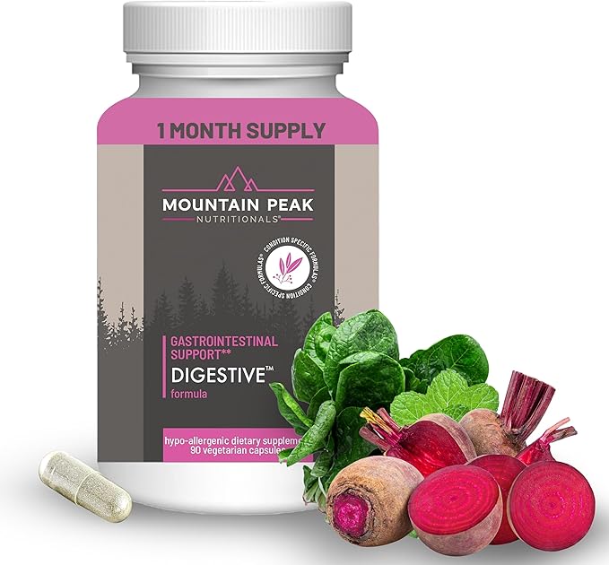 Mountain Peak Nutritionals Digestive – Probiotics for Gut Health & Bloating Relief - 1.5 Billion CFU* - Gastrointestinal Support w/Enzymes - Hypoallergenic Dietary Supplement (90 Capsules)