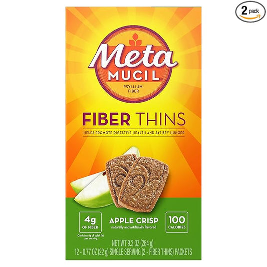 Metamucil Fiber Wafers Apple Crisp 24 Each (Pack of 2)