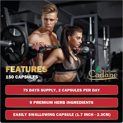 Organic Cadane Berberine Supplement 150 Capsules, with Neem Leaf, Apple Cider Vinegar, VIT D3, E & More - Berberine Extract 35:1- Support for Immune System, Digestion & Overall Health