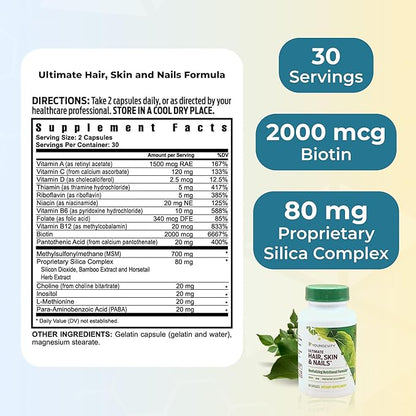 Youngevity Hair Skin and Nails Formula - 60 Capsules - 4 Bottles