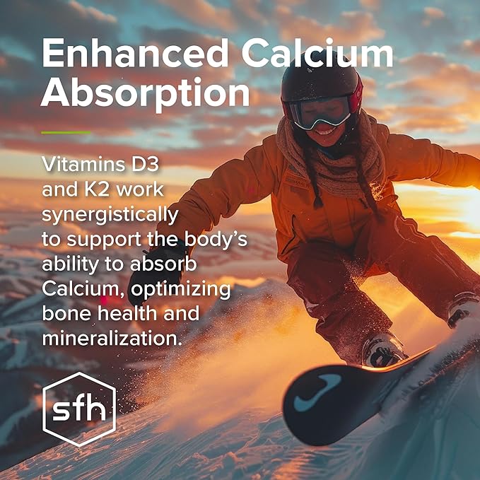 SFH K2+D3 & Calcium: The Ultimate 3-in-1 Formula for Bone, Immune, and Cardiovascular Health – 60 Capsules
