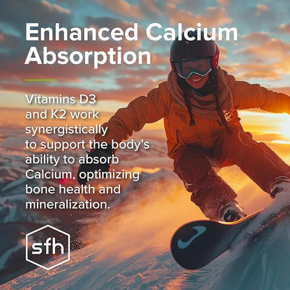 SFH K2+D3 & Calcium: The Ultimate 3-in-1 Formula for Bone, Immune, and Cardiovascular Health – 60 Capsules