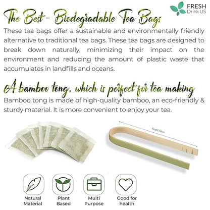 FreshDrinkUS, Premium 55 Fennel Tea Bags, 100% Natural & Pure from Fennel Seeds. Fennel Seed Herbal Tea. Fennel Seed Tea. Made with Natural Material Tea Bags. No Sugar, No Caffeine, No Gluten, Vegan.