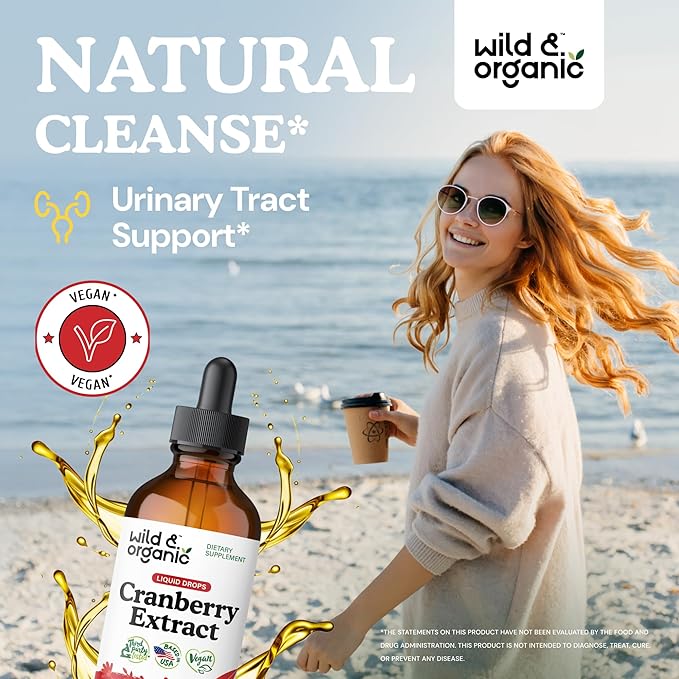 Wild & Organic Cranberry Extract Tincture 4 fl oz & Red Clover Tincture 4 fl oz