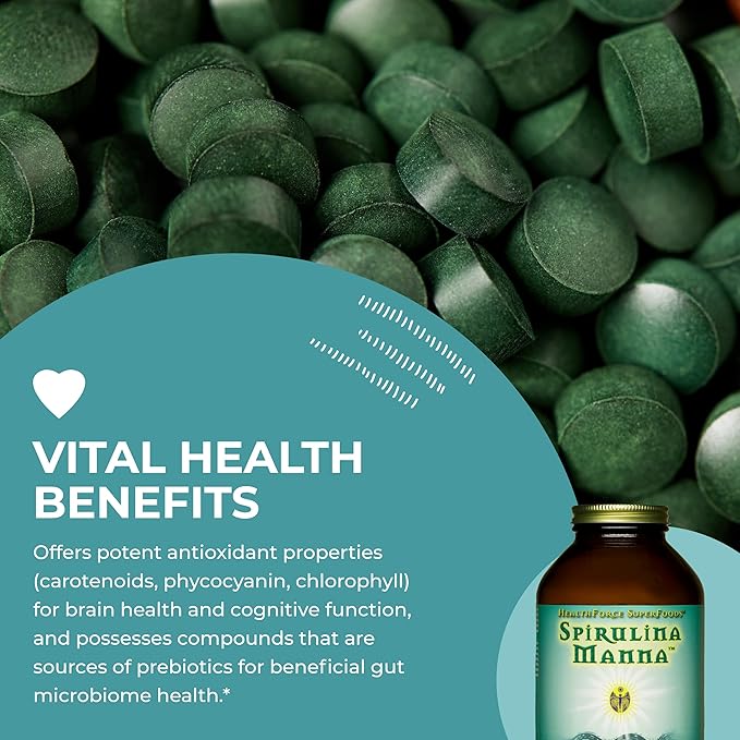 HealthForce SuperFoods Spirulina Manna - Tablet - 1200 Vegan Tablets