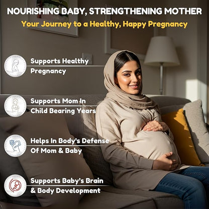 Halal Prenatal Vitamins with DHA and Folic Acid | High Potency 90 Softgels, Keto-Friendly | Vitamin C 120mg, DHA 250mg, Folic Acid 800mg, EPA 90mg, Biotin & Iodine