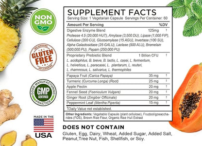 FarmHaven Digestive Enzymes with 18 Probiotics & Herbs Magnesium Glycinate & Malate Complex