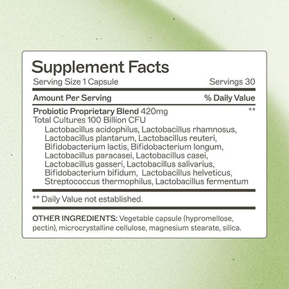 Dr. Amy Myers Best Probiotics 100 Billion CFU Per Capsule - for Women & Men - Powerful Combination of Doctor Approved Strains - Supports Healthy Digestion and Gut Microbiome - One Month Supply
