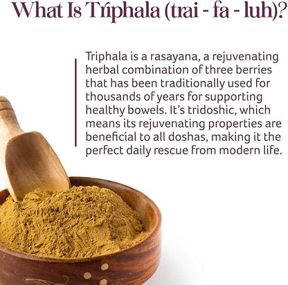 Dr. Chaudhary’s Prajna Ayurveda Triphala with Amla, Haritaki & Bibhitaki is a Rejuvenating Formula that is Traditionally used for Proper Digestion & Elimination, Vegan, Gluten-Free, Soy-Free, Organic