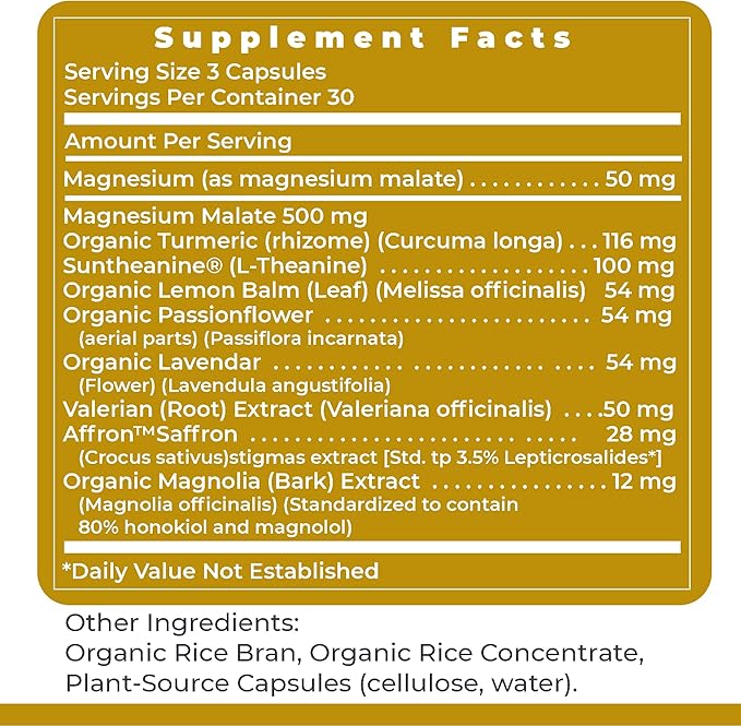 Premier Research Labs Tranquinol | Natural Sleep Aid Supplement for Deep Sleep Support and Calm Mind | Magnesium, Turmeric, Lemon Balm & Saffron Extract - Pure Vegan - 90 Plant-Source Capsules