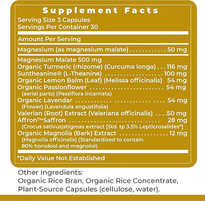 Premier Research Labs Tranquinol | Natural Sleep Aid Supplement for Deep Sleep Support and Calm Mind | Magnesium, Turmeric, Lemon Balm & Saffron Extract - Pure Vegan - 90 Plant-Source Capsules